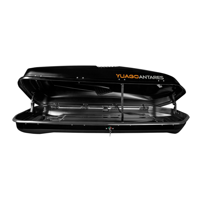 Автобокс YUAGO ANTARES (тиснение) (EuroLock) двусторонний, черный, 580 л купить в интернет-магазине tuning63
