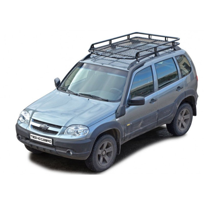 Багажник экспедиционный «Трофи» с сеткой без передней перекладины, (монтаж на рейлинги) ВАЗ 2123 "Chevrolet Niva", NIVA Travel купить в интернет-магазине tuning63